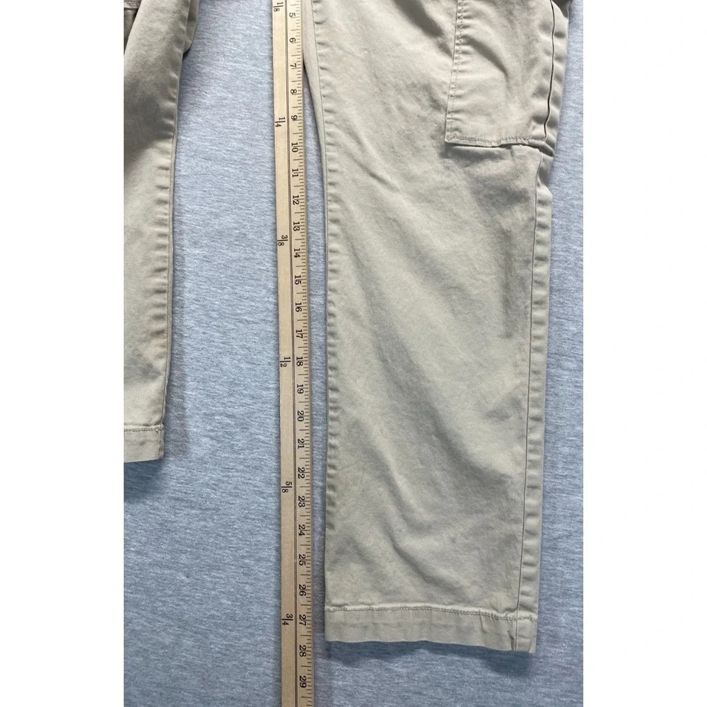 Old Navy Built In Flex Cargo Pants Mens 30x27.5 Beige Cotton Straight Workwear